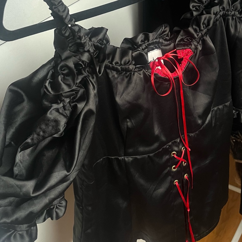 1990s goth corset tie top